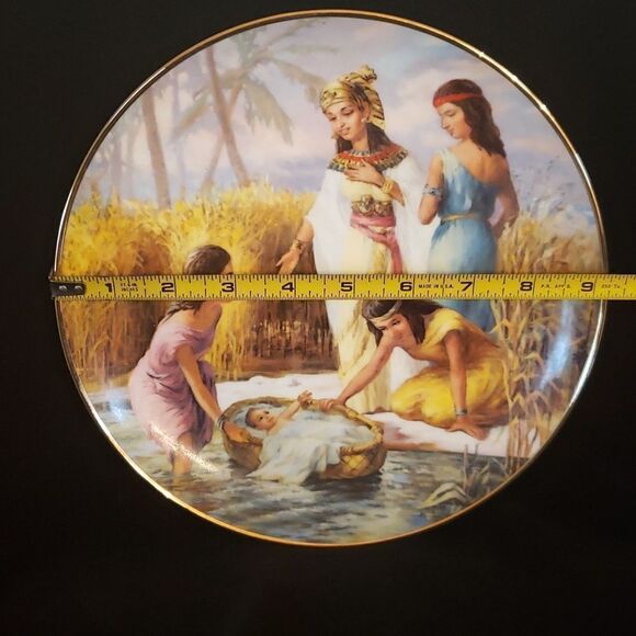 Vtg 1987 Ltd Edition Numbered Decorative Plate "Moses in the Bulrushes" 9.25" - Picture 4 of 6